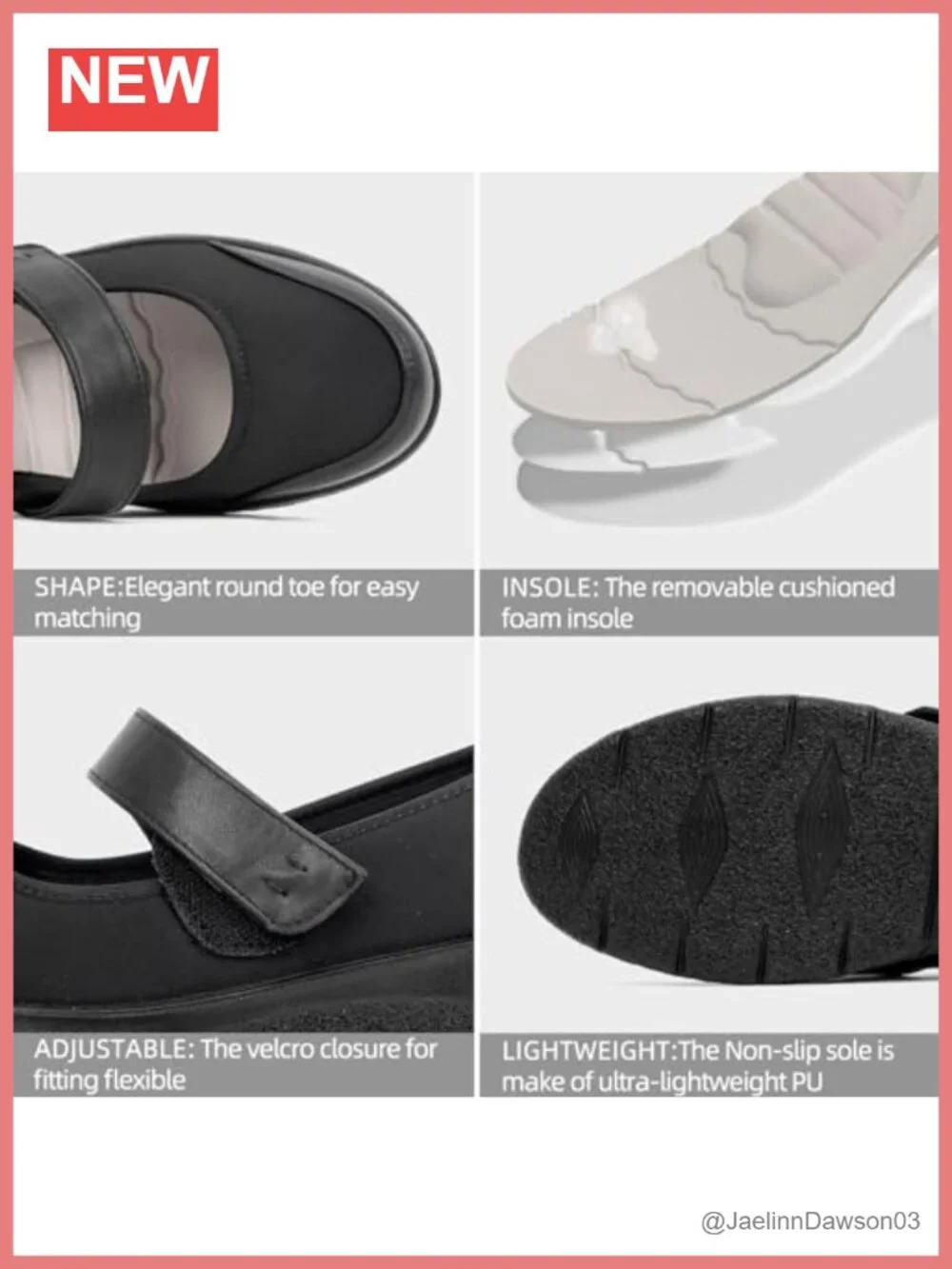 Women Orthopedic Mary Jane Flats Comfortable Bunion Walking Shoes Round Toe